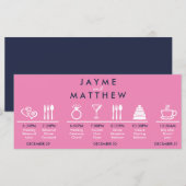 Begrüßungstasche für die Hochzeitsnacht in blau ro (Vorne/Hinten)