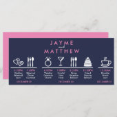 Begrüßungstasche für die Hochzeitsnacht in blau ro (Vorne/Hinten)