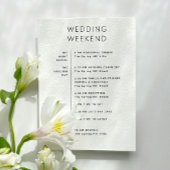 Begrüßungstasche. Zeitplan für das Wochenende Einladung