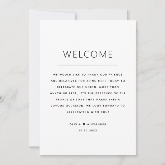 Begrüßungstasche | Zeitplan für das wöchentliche A Einladung (Vorderseite)