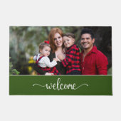 Begrüßungstext mit Familientext, grün Fußmatte (Vorderseite)