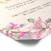 Begrüßungstisch Kalligrafie Pink Poinsettia Geträn Poster (Ecke)