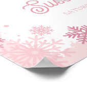 Begrüßungstücher mit Poster Pink Snow Winter (Ecke)
