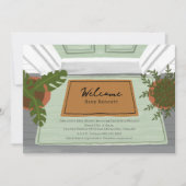 Begrüßungstür Mat Green Neutral Baby Dusche Einladung (Vorderseite)