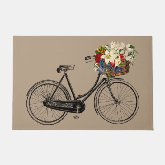 Begrüßungstür Matte Taupe Fahrrad (Vorderseite)