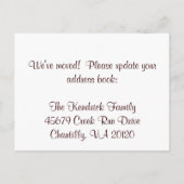 Begrüßungstür Neue Zuhause, nur verschoben Postkar Ankündigungspostkarte (Rückseite)