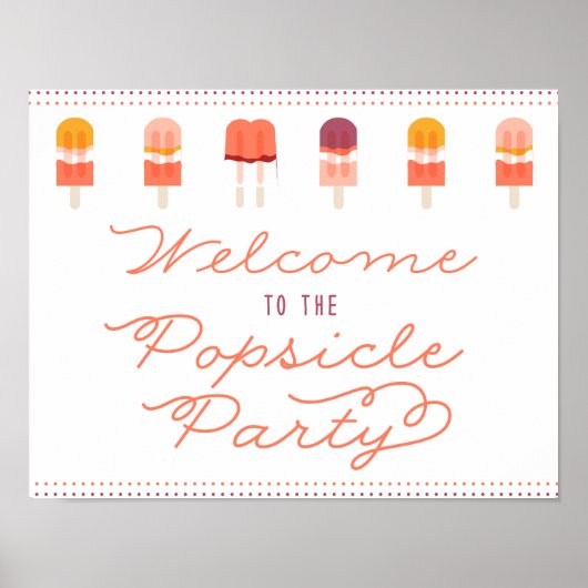 Begrüßungstür-Zeichen für Popsicle Party Poster (Vorne)