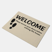 Begrüßungstürmatte Bitte entnehmen Sie den Schuhpf Fußmatte (Schrägansicht)