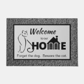 Begrüßungstürmatte - Vorsicht bei der Katze Fußmatte (Vorderseite)