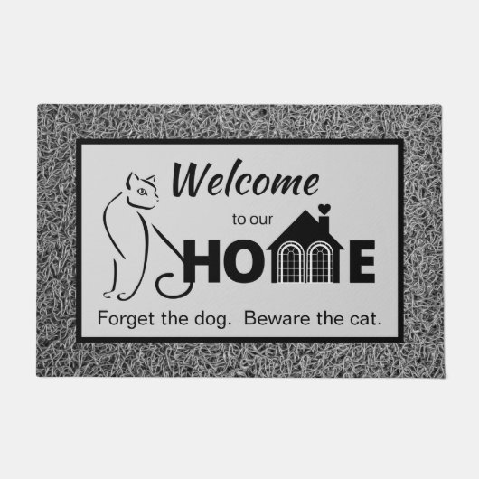 Begrüßungstürmatte - Vorsicht bei der Katze Fußmatte (Vorderseite)