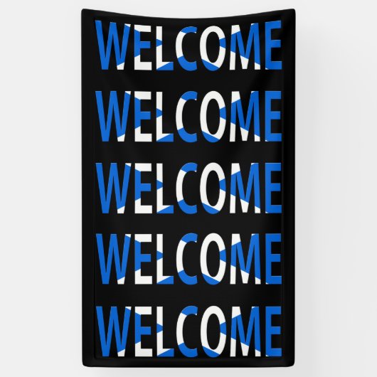 Begrüßungsüberlagerung auf der schottischen Flagge Banner (Vertikal)