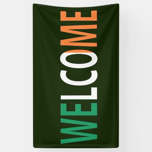 Begrüßungsüberlagerung auf irischer Flagge (h) Banner (Vertikal)