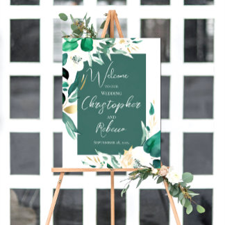 Begrüßungsunterschrift, Blumenmuster, Poster