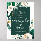 Begrüßungsunterschrift, Blumenmuster, Poster (Vorne)