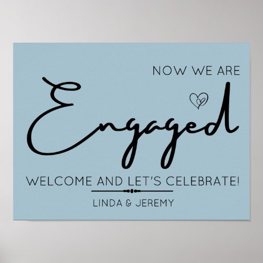 Begrüßungsunterschrift der Dusty Blue Engagement P Poster (Vorne)