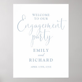 Begrüßungsunterschrift der Dusty Blue Engagement P Poster