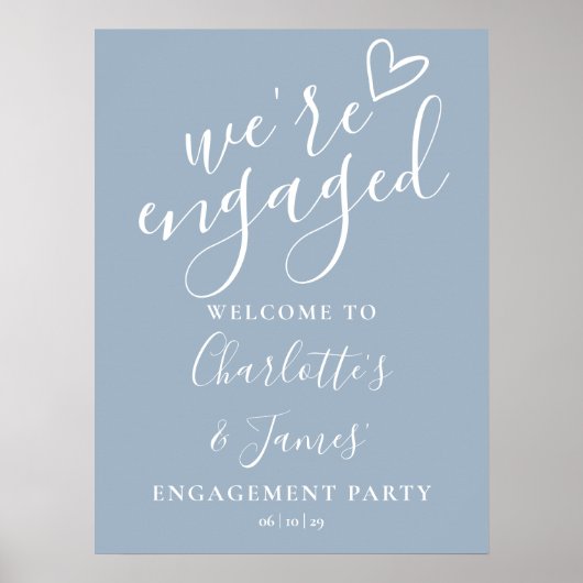 Begrüßungsunterschrift der Dusty Blue Engagement P Poster (Vorne)