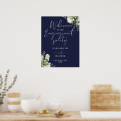Begrüßungsunterschrift der floralen Navy Poster (Küche)