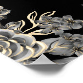 Begrüßungsunterschrift der Gothic Floral Engagemen Poster (Ecke)