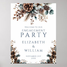 Begrüßungsunterschrift der Rustikal Forest Floral Poster