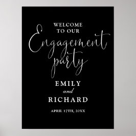 Begrüßungsunterschrift der schwarzen und weißen En Poster