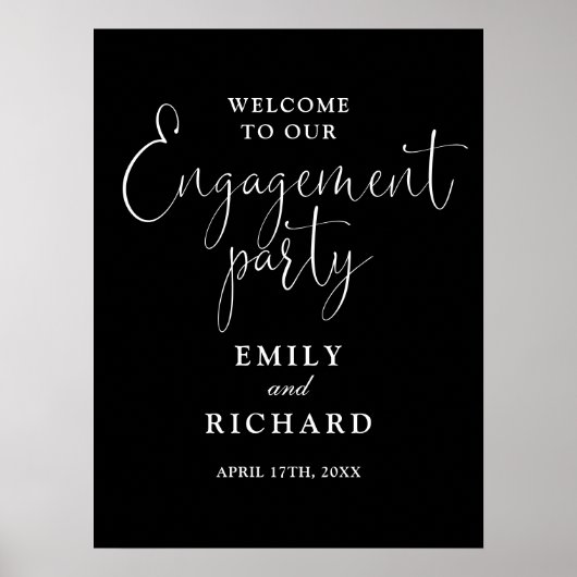 Begrüßungsunterschrift der schwarzen und weißen En Poster (Vorne)