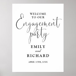 Begrüßungsunterschrift der schwarzen und weißen En Poster