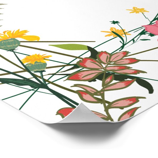 Begrüßungsunterschrift der Wildblume Graduation Pa Poster (Ecke)