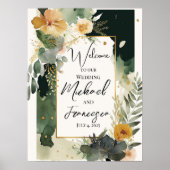 Begrüßungsunterschrift, dunkelrosa Blüte, Poster (Vorne)