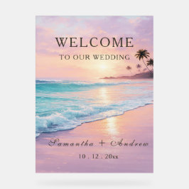 Begrüßungsunterschrift für Beach Wedding Acrylschild