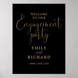 Begrüßungsunterschrift für Black and Gold Poster