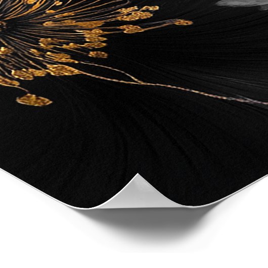Begrüßungsunterschrift für Black Gold Floral Poster (Ecke)