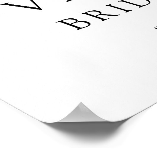 Begrüßungsunterschrift für Blumenkohl-Brautparty Poster (Ecke)