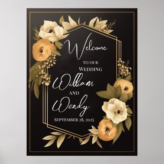 Begrüßungsunterschrift für Blumenzehen Poster (Vorne)