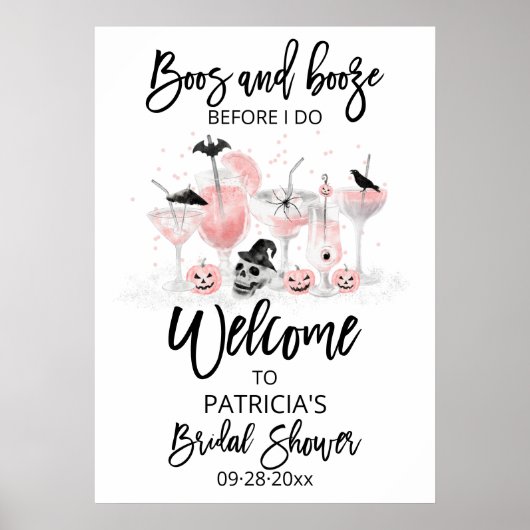 Begrüßungsunterschrift für Boos und Boost Brautpar Poster (Vorne)