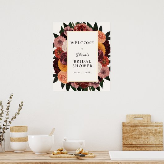 Begrüßungsunterschrift für das Brautparty Herbst B Poster (Küche)