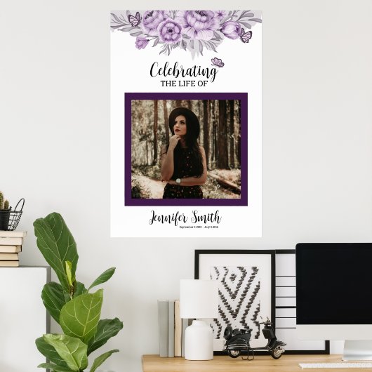 Begrüßungsunterschrift für die Blumenbeerdigung Poster (Heimbüro)