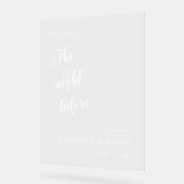 Begrüßungsunterschrift für die Nacht vor der Probe Acrylschild (Winkel)