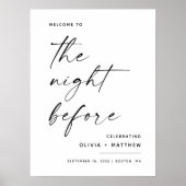 Begrüßungsunterschrift für die Nacht vor der Probe Poster (Vorne)