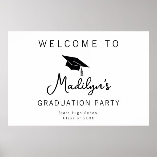 Begrüßungsunterschrift für eine einfache Graduieru Poster (Vorne)