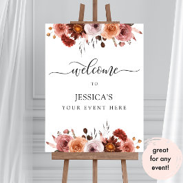 Begrüßungsunterschrift für jedes Event, Burgund un Poster