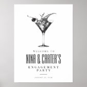 Begrüßungsunterschrift für moderne Cocktails Poster (Vorne)