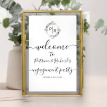 Begrüßungsunterschrift für Monogram-Engagement Poster<br><div class="desc">Ein einfaches, schick monogramm Aquarellfarben florgrau, creme und beige Begrüßungszeichen für die Party. Einfach mit Ihren Daten personalisieren. Moderne boho Engagement Party Begrüßungsschild-Tafel editierbar, Kränze Foto Hochzeitseinladung, personalisierbar, Kalligrafie handgeschriebenen Schriftart, einfach, elegant. ANKÜNDIGUNG: Wenn Sie eine Anpassung des Designs benötigen, kontaktieren Sie mich bitte über den Chat; wenn Sie Informationen...</div>