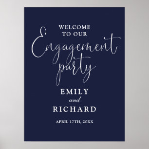 Begrüßungsunterschrift für Navy Blue Engagement Poster