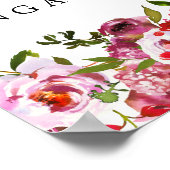 Begrüßungsunterschrift für Rosa und Rote Flora Poster (Ecke)