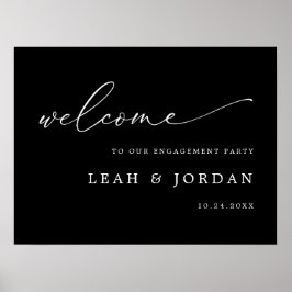 Begrüßungsunterschrift für schwarze Kalligrafie Poster