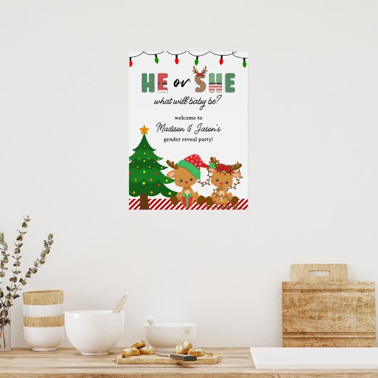 Begrüßungsunterschrift für Weihnachtsjugendweibche Poster (Küche)