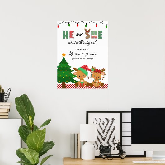 Begrüßungsunterschrift für Weihnachtsjugendweibche Poster (Heimbüro)