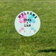 Begrüßungsunterschrift für zwei Babys