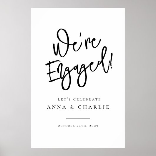 Begrüßungsunterschrift "Wir sind Verlobt" Poster (Vorne)
